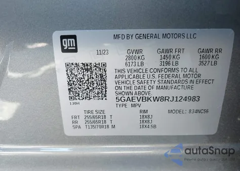 2024 Buick Enclave Premium Awd z USA, uszkodzony, nr VIN 5GAEVBKW8RJ124983